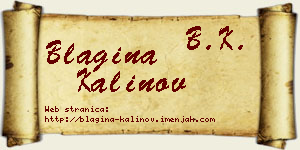 Blagina Kalinov vizit kartica